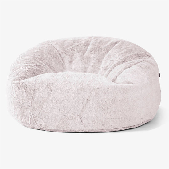 Jätte Saccosäck Soffa 'Mammut' - Fuskkaninpäls Gammelrosa 01