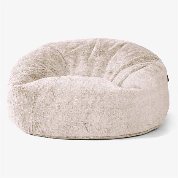 Jätte Saccosäck Soffa 'Mammut' - Fuskkaninpäls Gyllenbrun 01