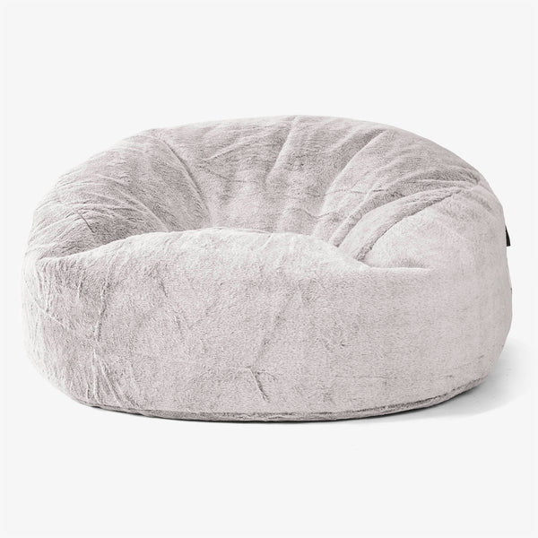 Jätte Saccosäck Soffa 'Mammut' - Fuskkaninpäls Ljusgrå 01