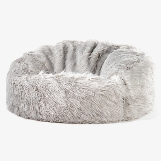 Jätte Saccosäck Soffa 'Mammut' - Mongoliskt Fuskpäls Grey 01