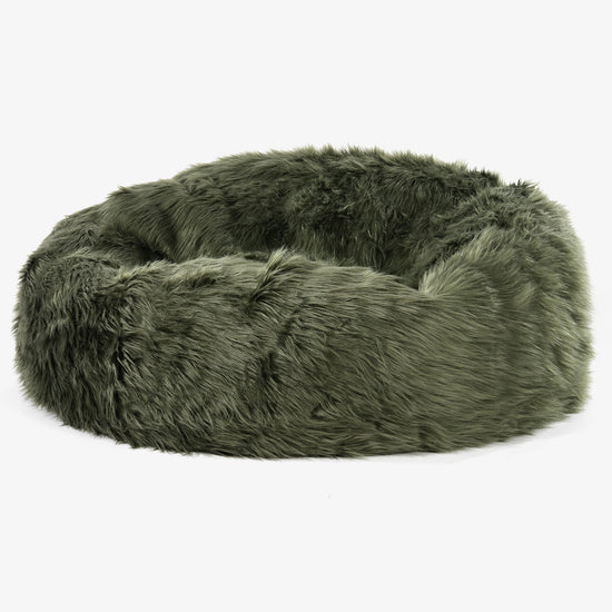 Jätte Saccosäck Soffa 'Mammut' - Mongoliskt Fuskpäls Sage Green 01