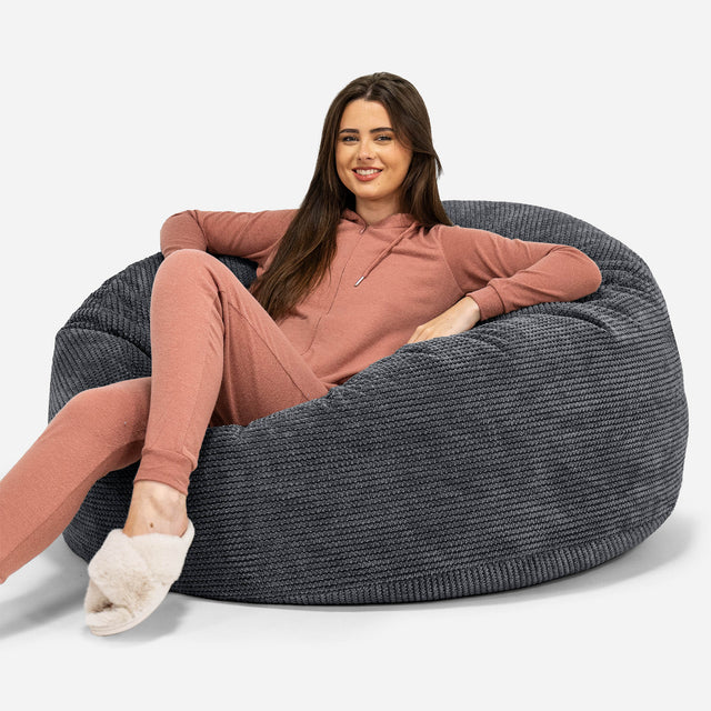 Jätte Saccosäck Soffa 'Mammut' - Pom-pom Svart 01