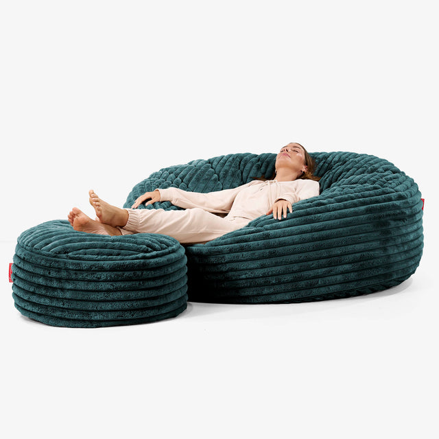 Jätte Saccosäck XXL 'Mega Mammut' - Ultraplyschmanchestertyg Teal