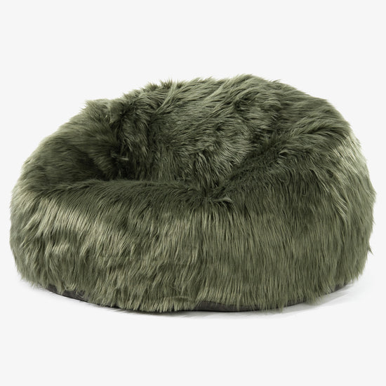 Klassisk Saccosäck Soffa - Mongoliskt Fuskpäls Sage Green 01