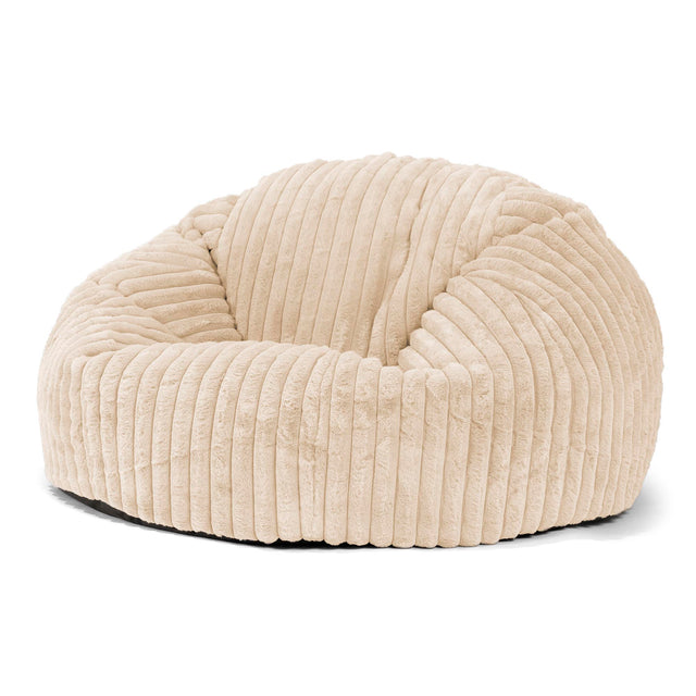 Klassisk Saccosäck Soffa - Ultraplyschmanchestertyg Gräddvit 01