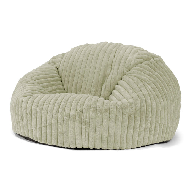 Klassisk Saccosäck Soffa - Ultraplyschmanchestertyg Salviagrön 01