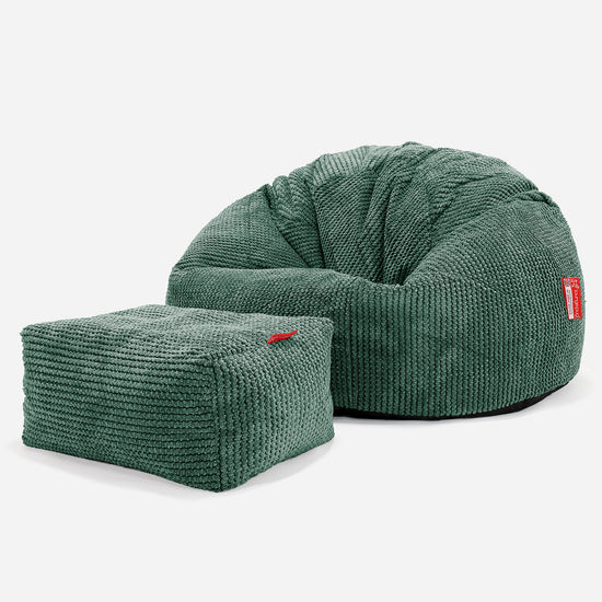 Klassisk Sittsäck Stol - Pom-pom Mossgrön 02