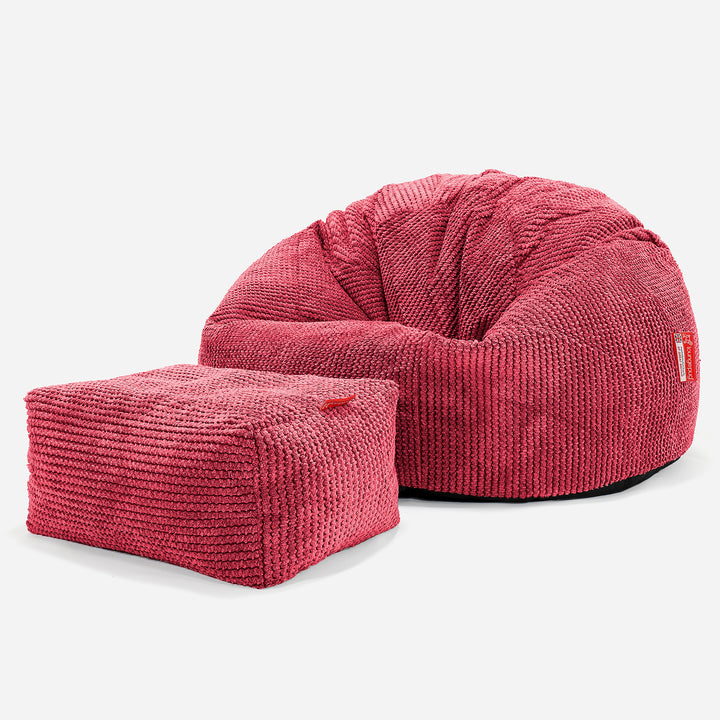 Klassisk Sittsäck Stol - Pom-pom Pastellröd 02