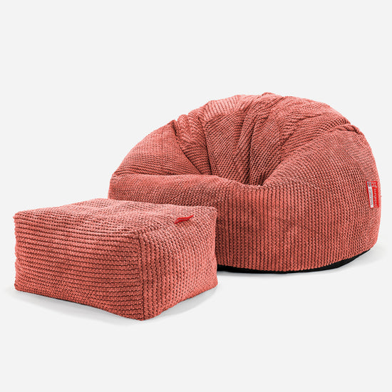 Klassisk Sittsäck Stol - Pom-pom Pumpaorange 02