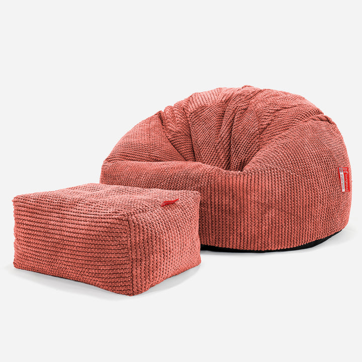 Klassisk Sittsäck Stol - Pom-pom Pumpaorange 02