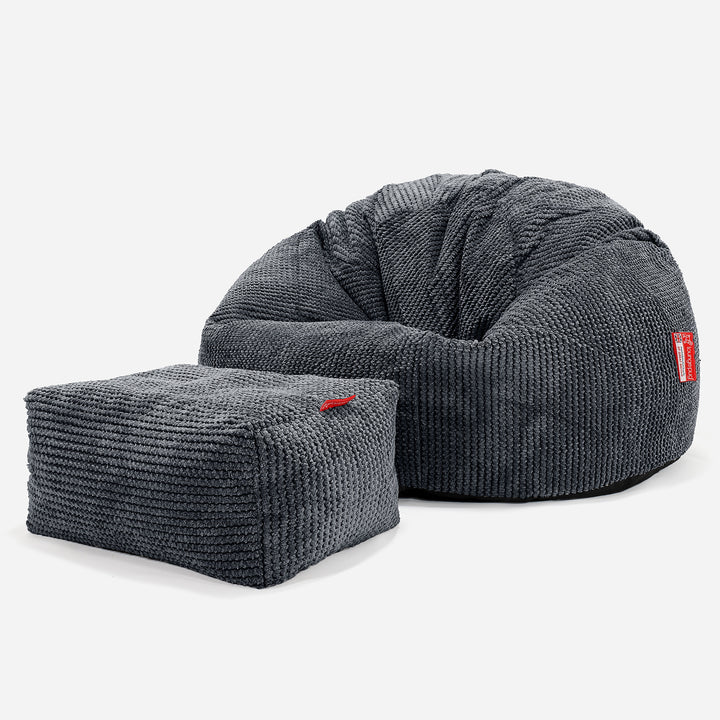 Klassisk Sittsäck Stol - Pom-pom Svart 02