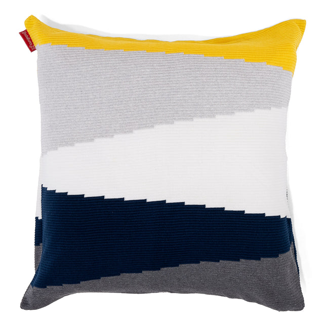 Kuddfodral XL 70 x 70cm - Stickad Färgblock Flerfärgad 01