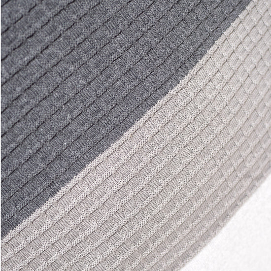 Kuddfodral XL 70 x 70cm - Stickad Färgblock Grå 03