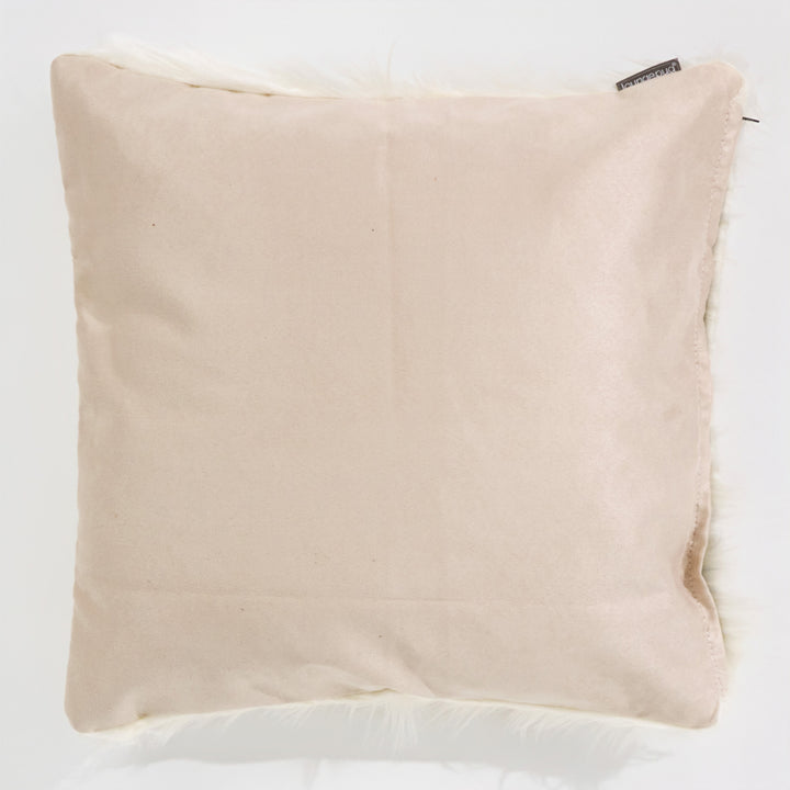 Kuddfodral 47 x 47cm - Mongoliskt Fuskpäls Gräddvit 02