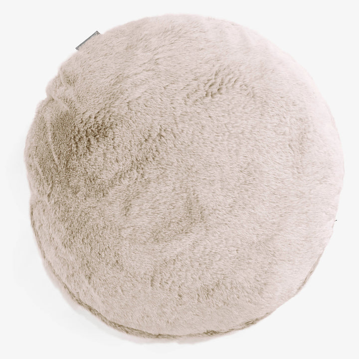 Kuddfodral Rund 50cm - Fuskkaninpäls Gyllenbrun 01