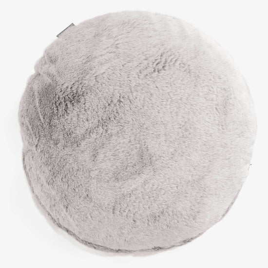 Kuddfodral Rund 50cm - Fuskkaninpäls Ljusgrå 01