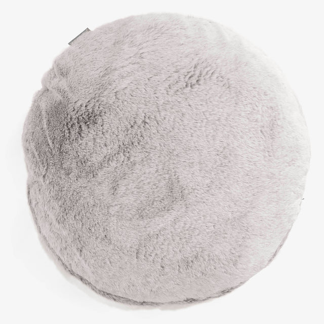 Kuddfodral Rund 50cm - Fuskkaninpäls Ljusgrå 01