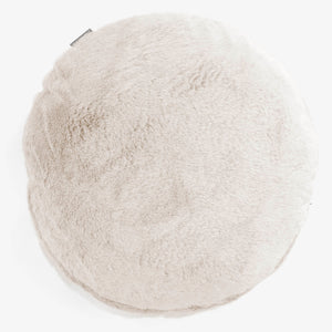 Kuddfodral Rund 50cm - Fuskkaninpäls Vit