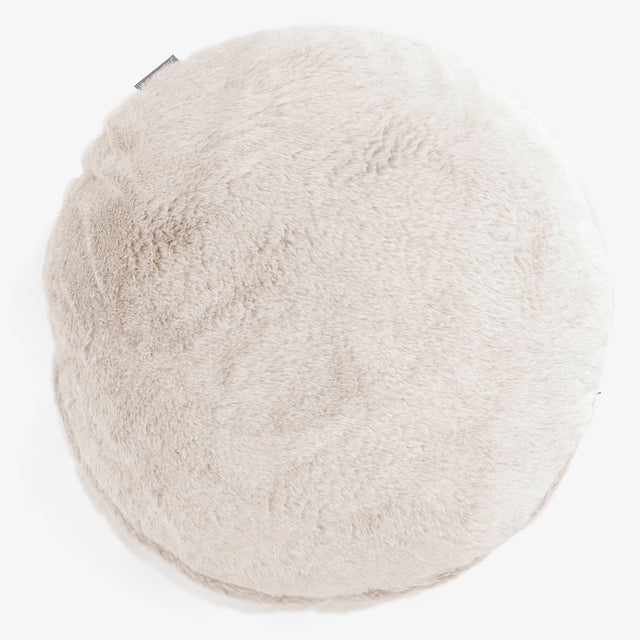 Kuddfodral Rund 50cm - Fuskkaninpäls Vit 01