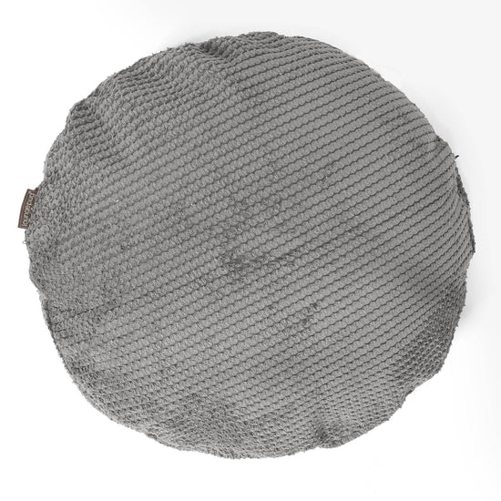 Kuddfodral Rund 50cm - Pom-pom Mörkgrå 01