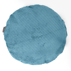 Kuddfodral Rund 50cm - Pom-pom Turkos