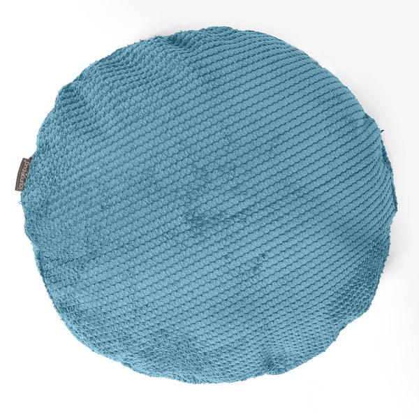 Kuddfodral Rund 50cm - Pom-pom Turkos 01