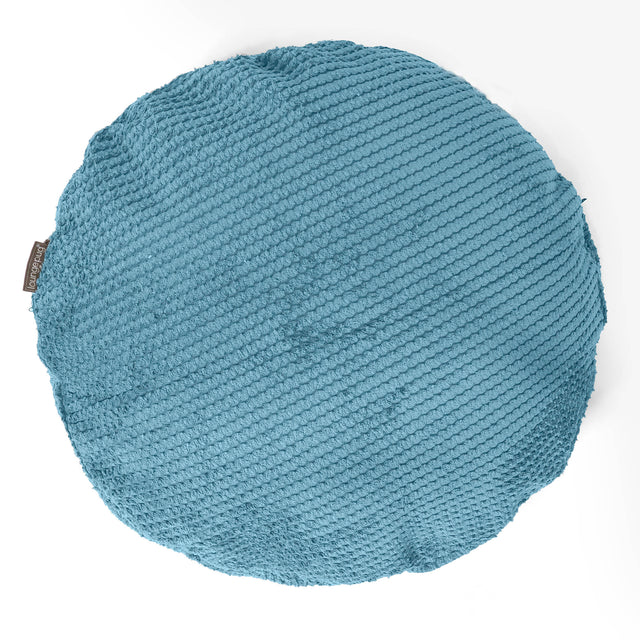 Kuddfodral Rund 50cm - Pom-pom Turkos 01