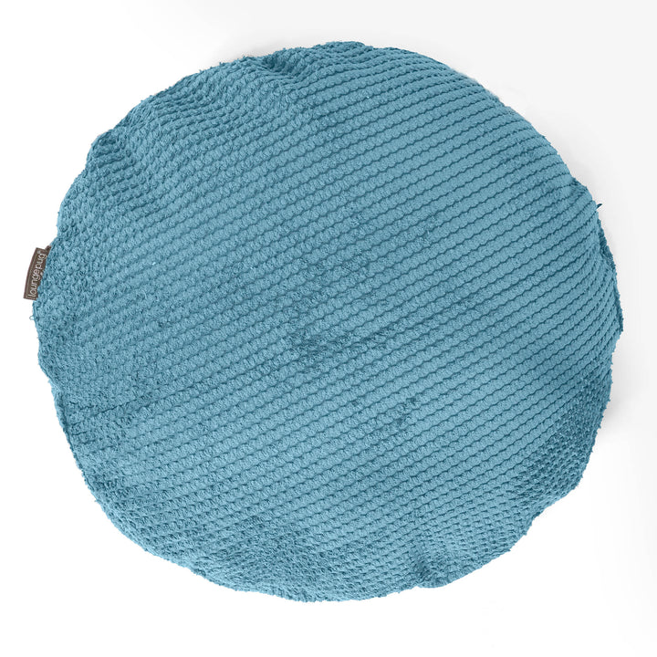 Kuddfodral Rund 50cm - Pom-pom Turkos 01