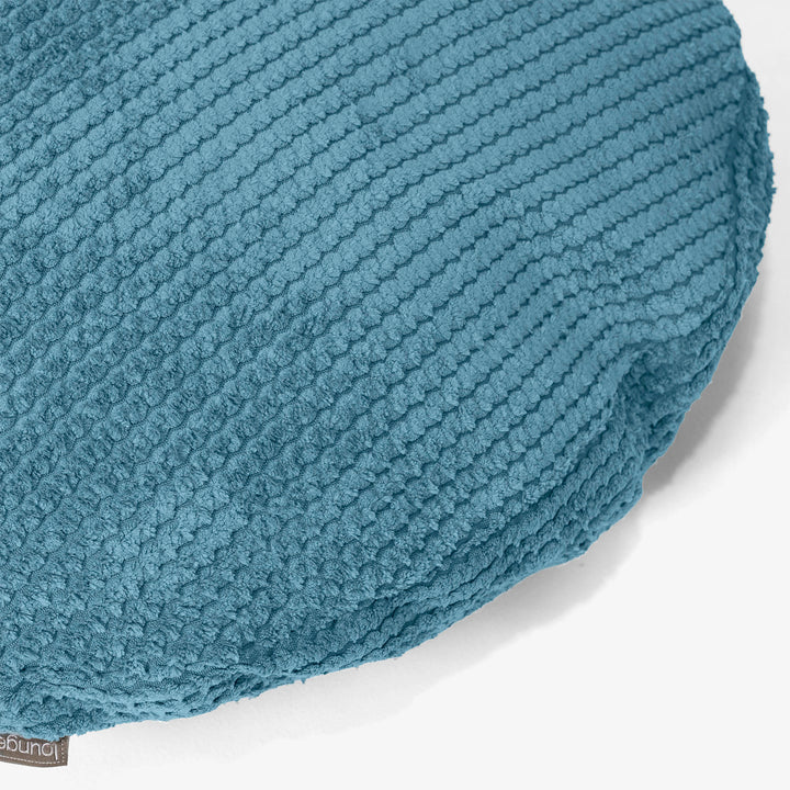 Kuddfodral Rund 50cm - Pom-pom Turkos 02