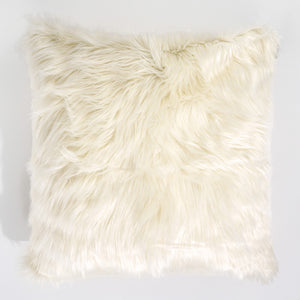 Kuddfodral XL 70 x 70cm - Mongoliskt Fuskpäls Gräddvit