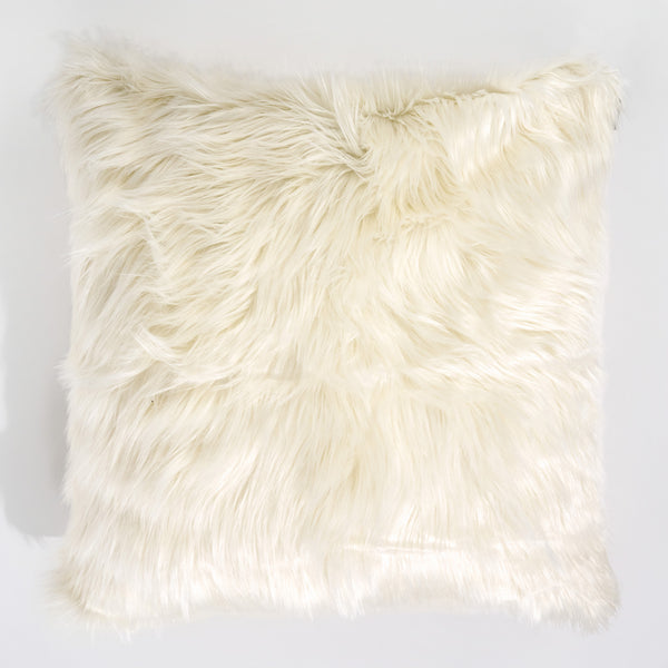 Kuddfodral XL 70 x 70cm - Mongoliskt Fuskpäls Gräddvit 01