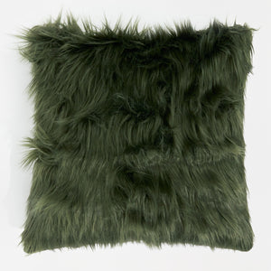 Kuddfodral XL 70 x 70cm - Mongoliskt Fuskpäls Salviagrön