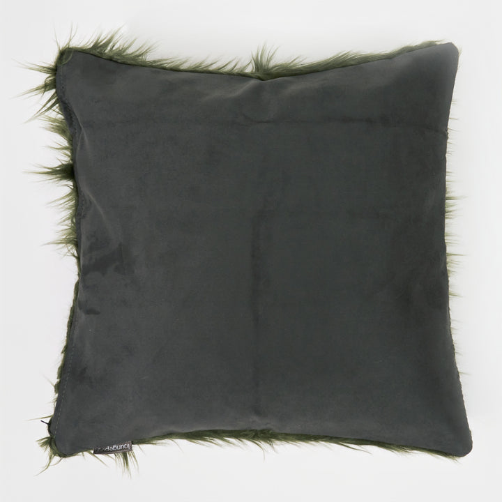 Kuddfodral XL 70 x 70cm - Mongoliskt Fuskpäls Salviagrön 02