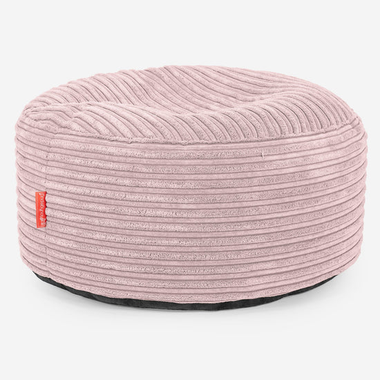 Ottomanpuff med Bricka - Klassisk Manchestertyg Rosa 03