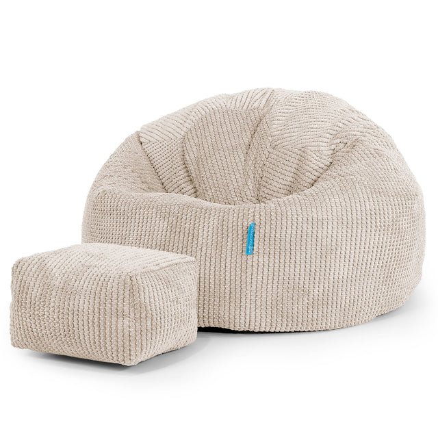 Klassisk Sittsäck Stol Barn 1-5 år - Pom-pom Elfenbensvit 02