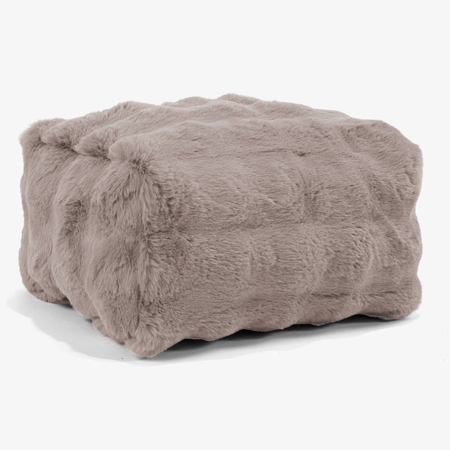 Liten Fotpall - Fuskpäls Bubble Minkbrun 01