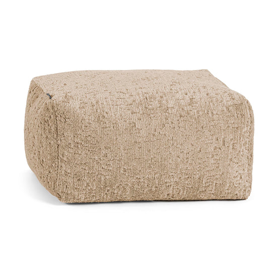 Liten Fotpall - Lyxig Chenille Minkbrun 01