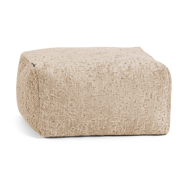 Liten Fotpall - Lyxig Chenille Minkbrun 01