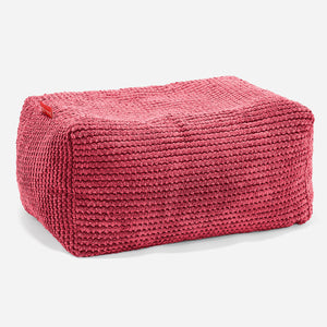 Liten Fotpall - Pom-pom Pastellröd