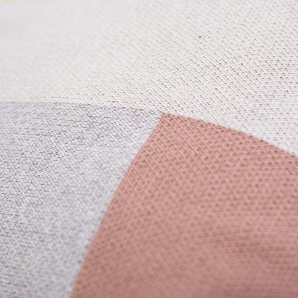 Liten Fotpall - Stickad Färgblock Grå Fabric Close-up Image