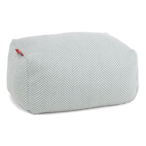 Liten Fotpall - Stickad Fiskbens Ankäggsblå