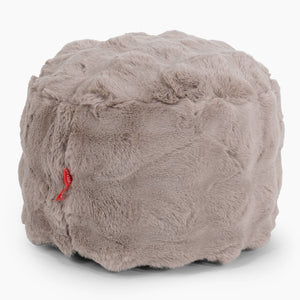 Liten Rund Fotpall - Fuskpäls Bubble Minkbrun