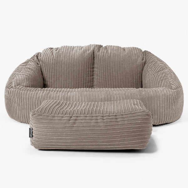Saccosäck Soffa Bubble - Klassisk Manchestertyg Duvgrå 01