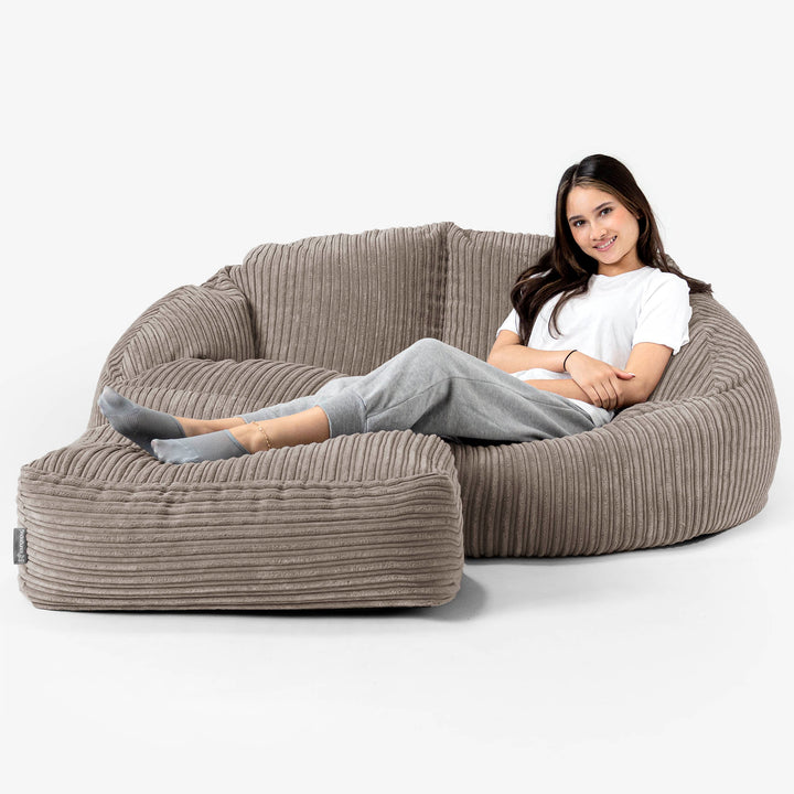 Saccosäck Soffa Bubble - Klassisk Manchestertyg Duvgrå 03