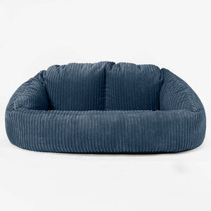 Saccosäck Soffa Bubble - Klassisk Manchestertyg Marinblå