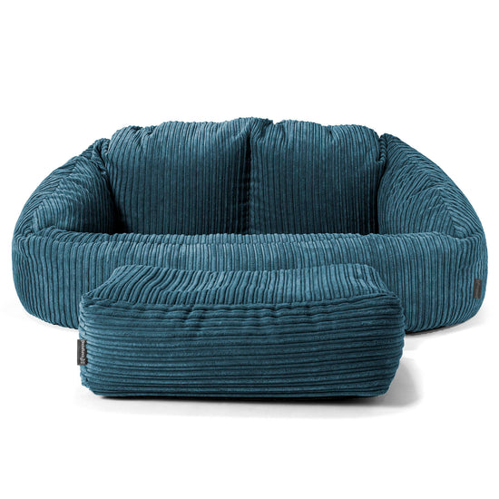 Saccosäck Soffa Bubble - Klassisk Manchestertyg Marinblå 02