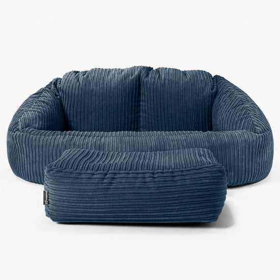 Saccosäck Soffa Bubble - Klassisk Manchestertyg Marinblå 02