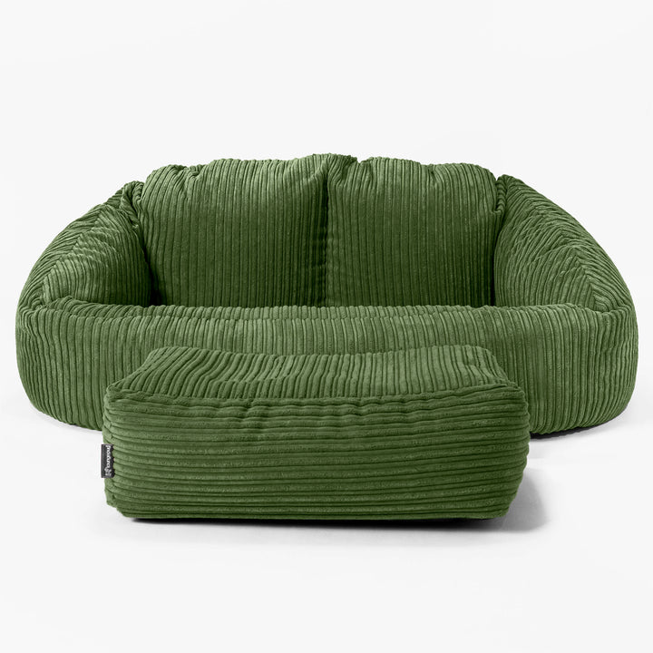 Saccosäck Soffa Bubble - Klassisk Manchestertyg Skogsgrön 02