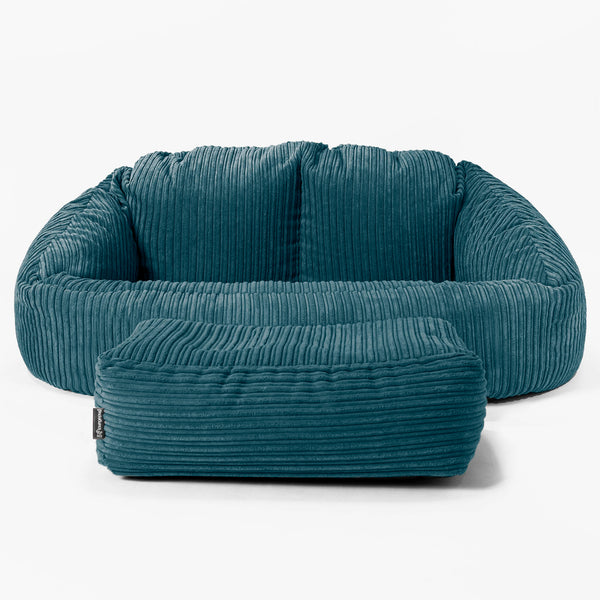 Saccosäck Soffa Bubble - Klassisk Manchestertyg Teal 01