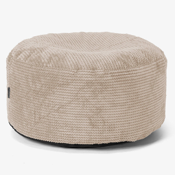 Ottomanpuff med Bricka - Pom-pom Elfenbensvit - 01